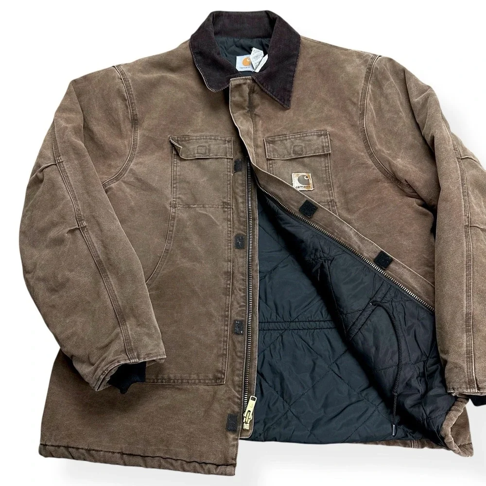VTG Carhartt Arctic Jacket Quilted USA Men's‎ 2XL Tall C26 CHT Chestnut Brown